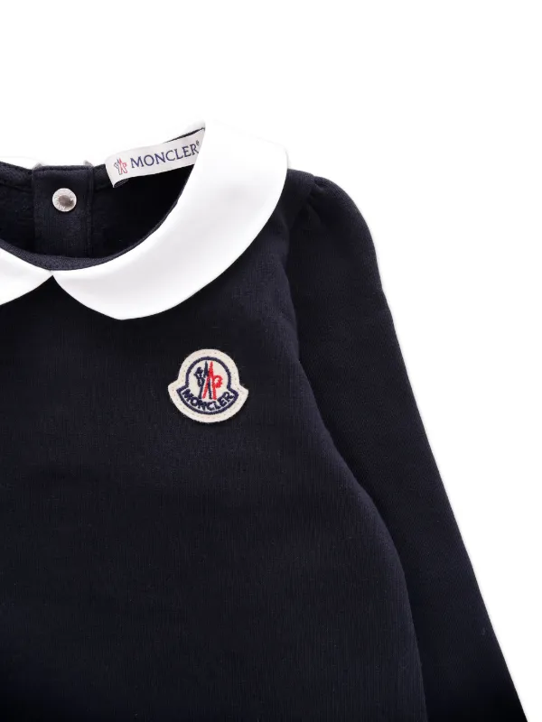 Moncler Enfant Peter Pan-collar Ruffled Dress | Blue | FARFETCH