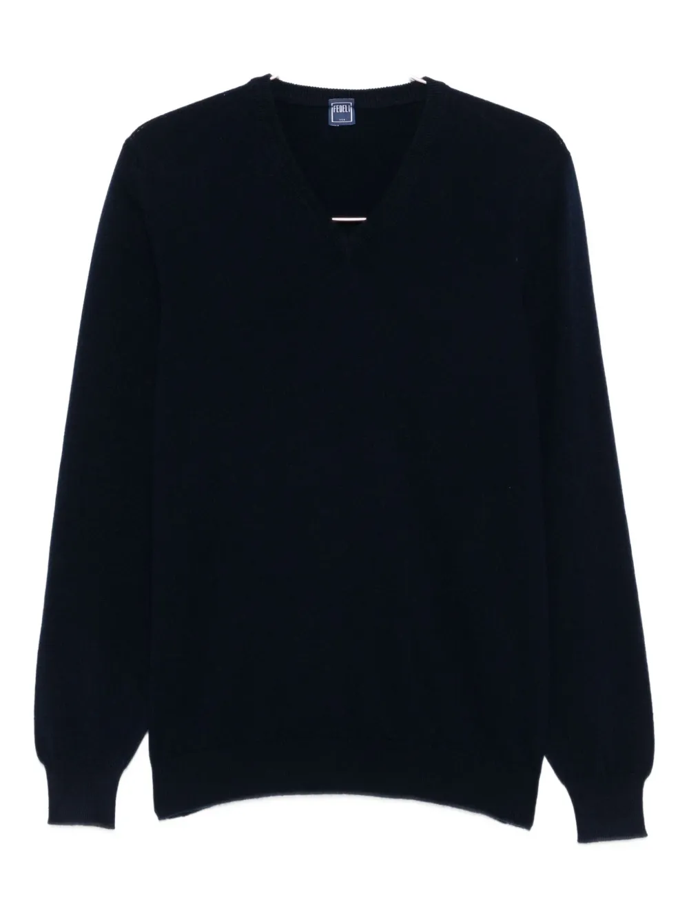Fedeli V-neck cashmere sweater Blauw