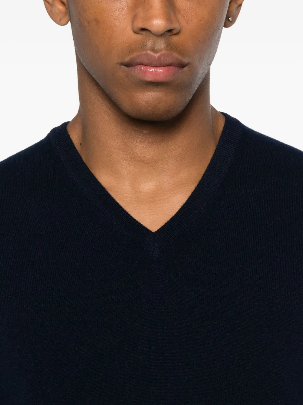 Fedeli V-neck cashmere sweater Blauw