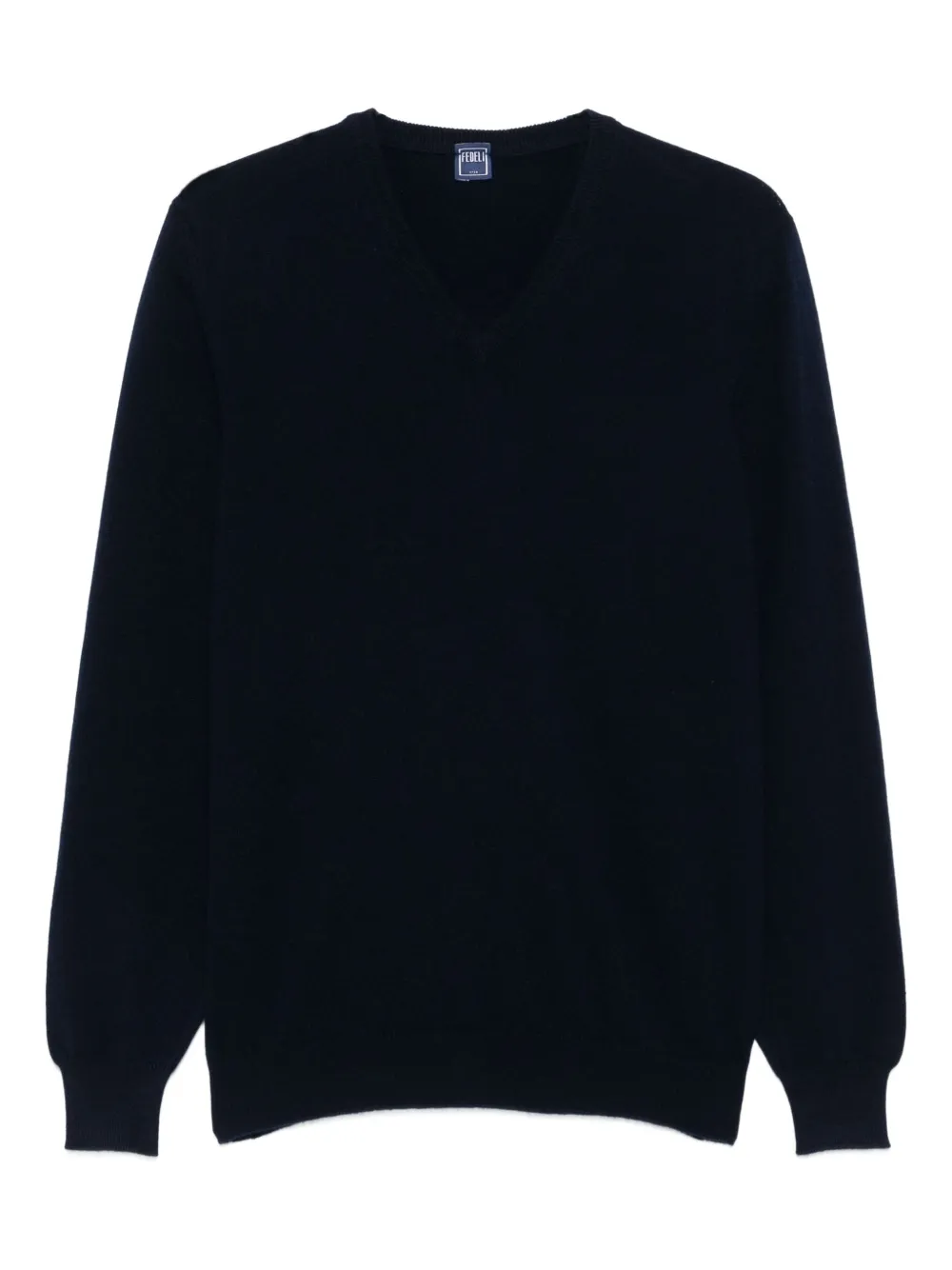 Fedeli V-neck cashmere sweater Blauw