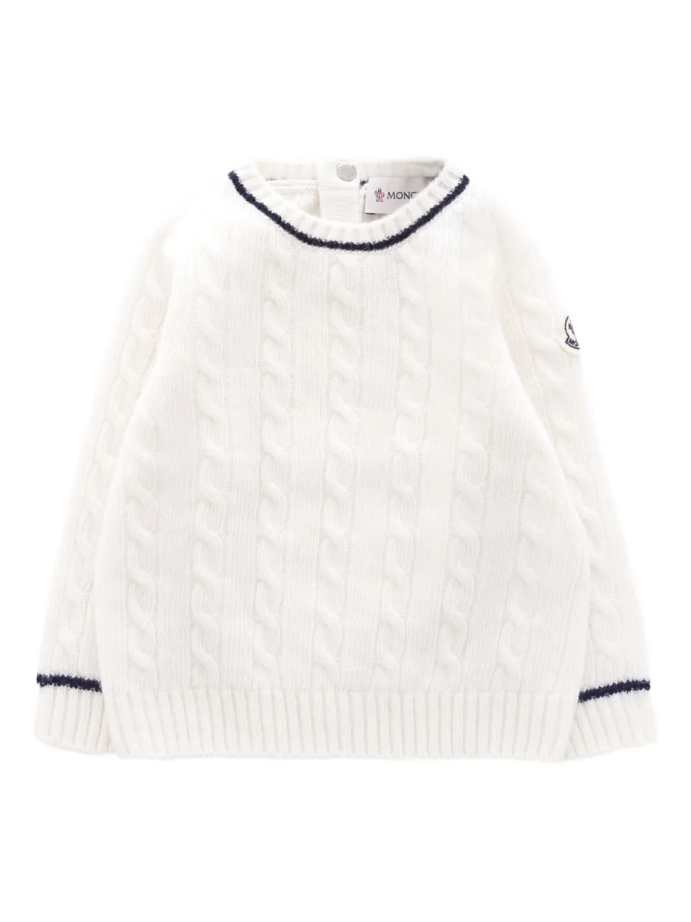 Moncler Enfant cable-knit logo-patch sweater Wit