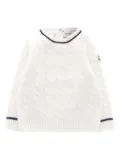 Moncler Enfant cable-knit logo-patch sweater - White