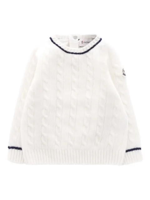 Moncler Enfant cable-knit logo-patch sweater