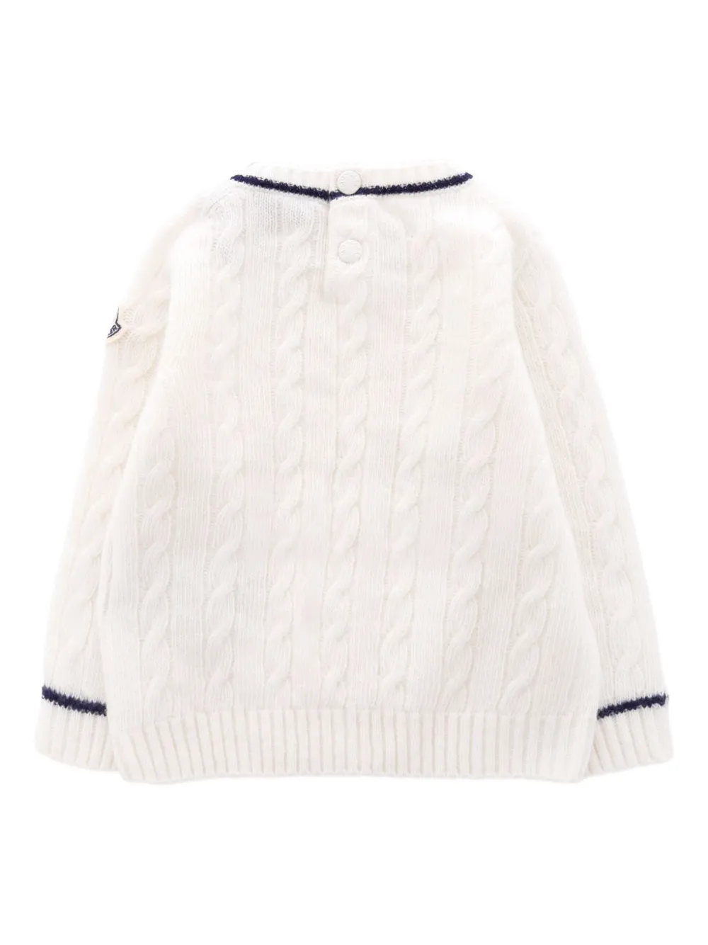 Moncler Enfant cable-knit logo-patch sweater Wit