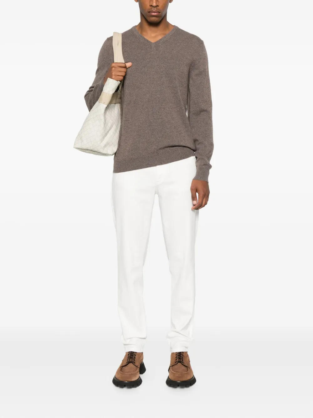 Fedeli v-neck sweater Bruin