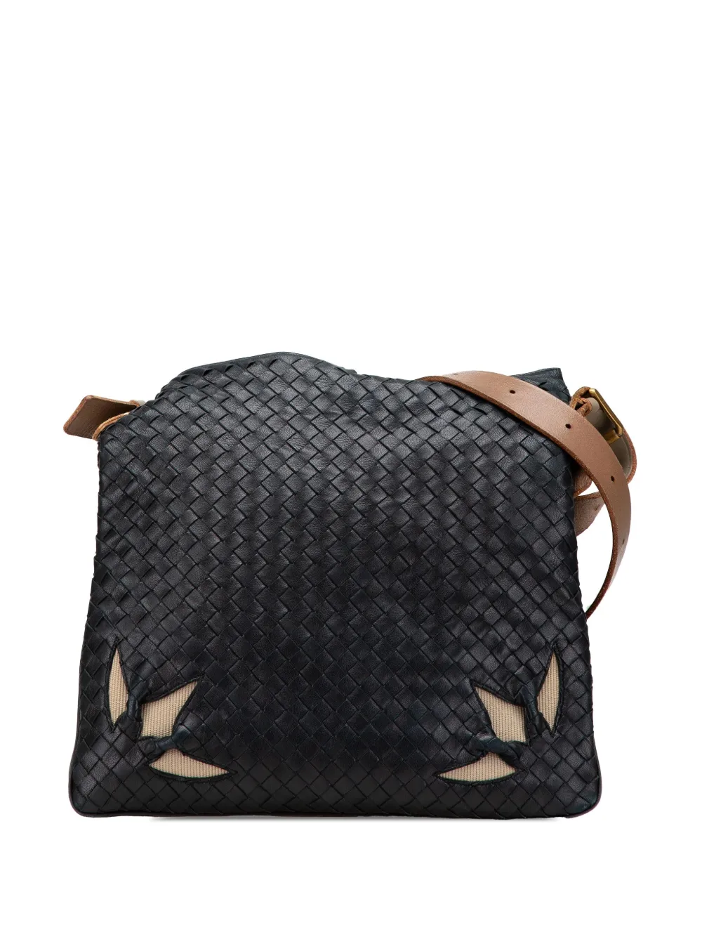 Bottega Veneta Pre-Owned 2000-2007 Nappa Intrecciato Marquise Flower crossbody bag | Black | Image 1
