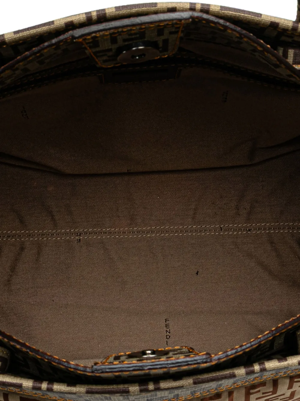 Pre-owned Fendi 2000-2010 Zucchino Nylon And Spalmati Grande Pillow Tote Bag In Brown
