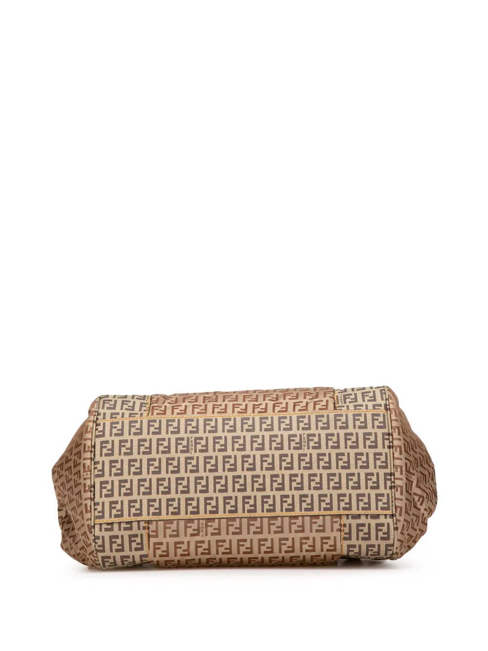 Pre-owned Fendi 2000-2010 Zucchino Nylon And Spalmati Grande Pillow Tote Bag In Brown