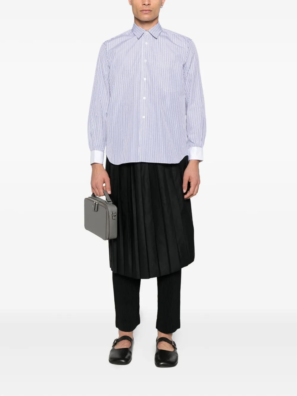 Comme Des Garçons Shirt striped long-sleeved shirt - Wit