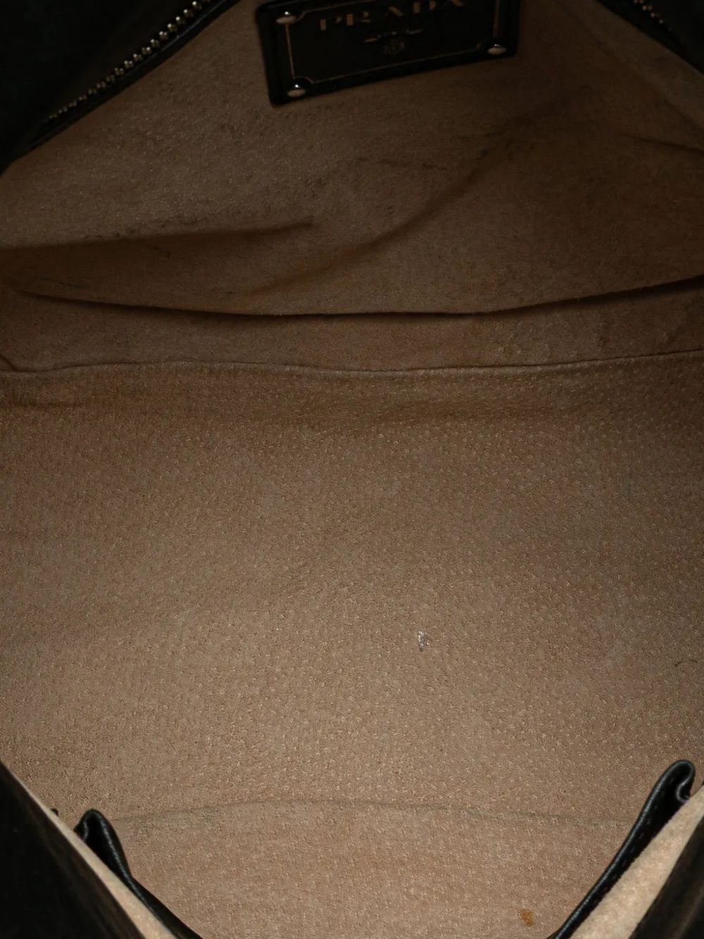 Pre-owned Prada 2000-2025 Lambskin Trimmed Tessuto Stampato Camouflage Dome Satchel In Brown