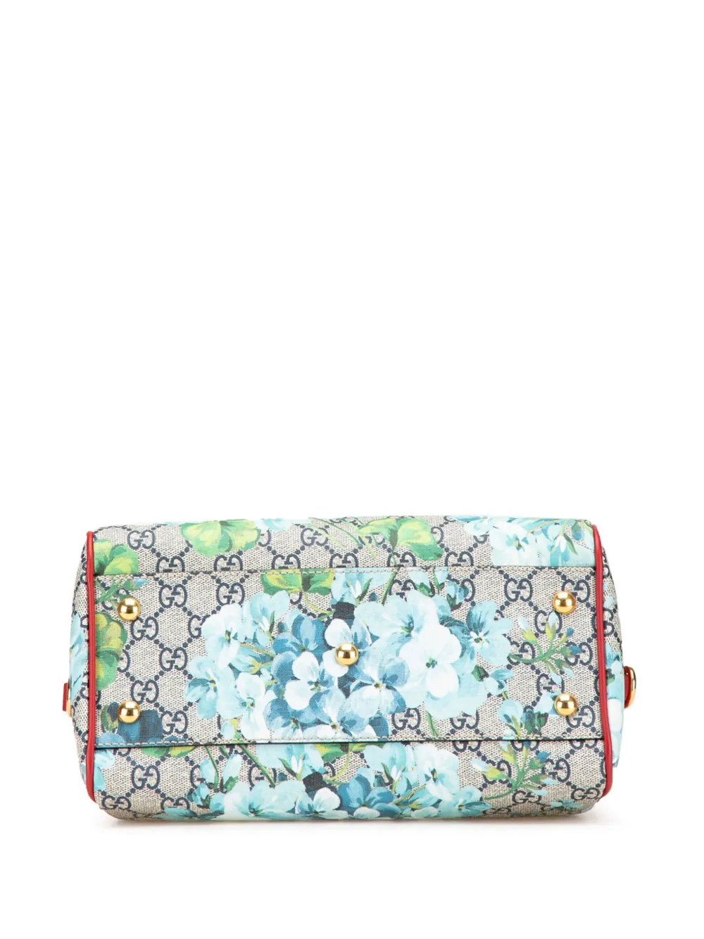 Pre-owned Gucci 2016-2025 Small Gg Blooms Boston Satchel In Gray