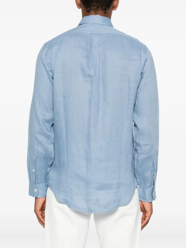 Polo Ralph Lauren long-sleeve Linen Shirt | Blue | FARFETCH