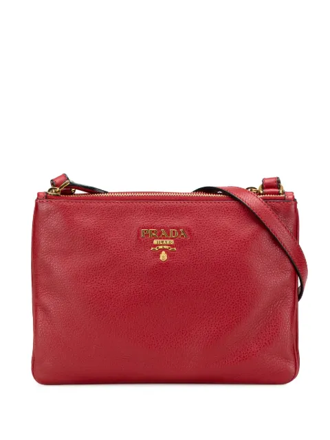 Prada Pre-Owned 2010-2025 Vitello Phenix Double Zip crossbody bag
