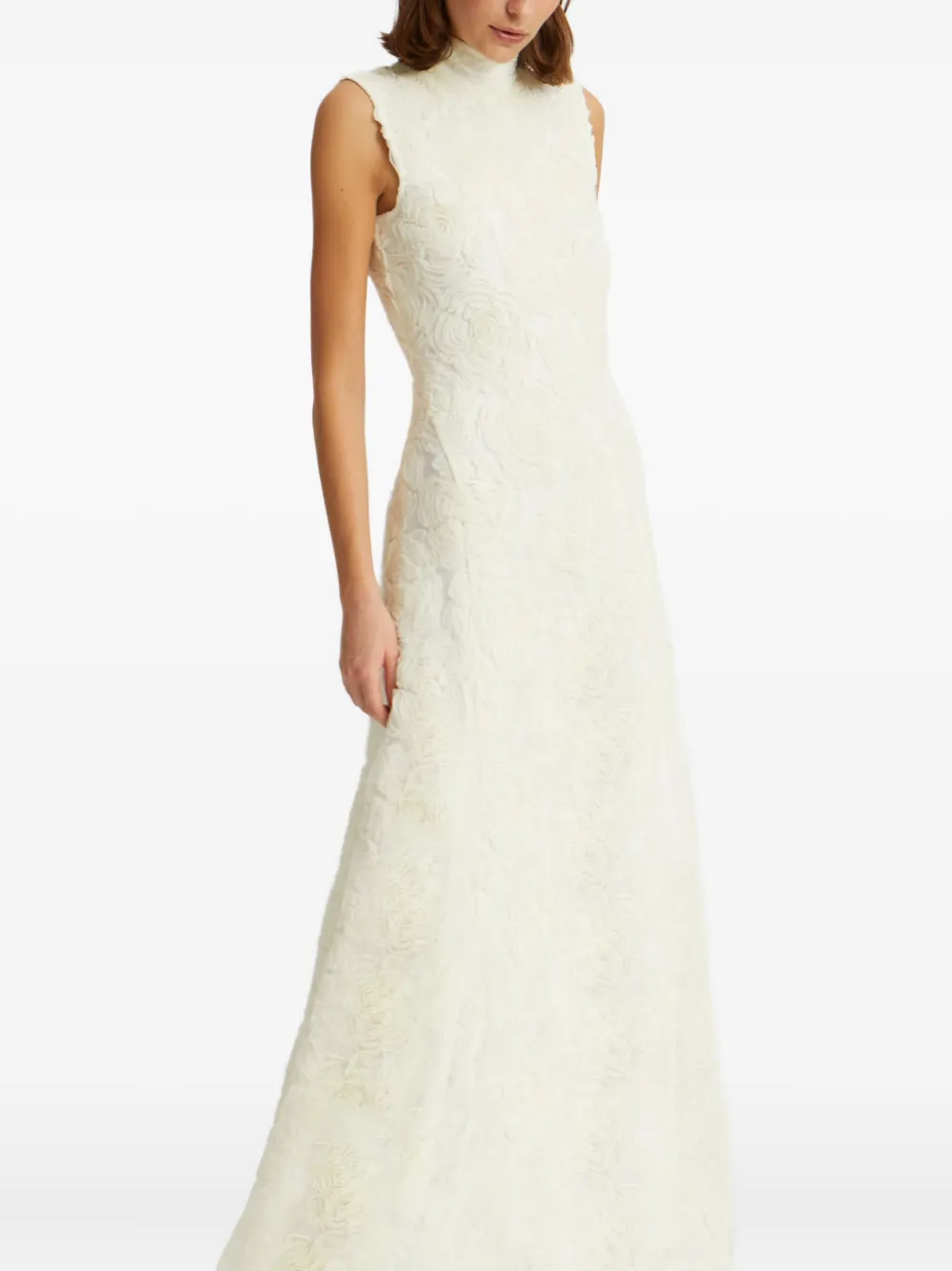 ROTATE BIRGER CHRISTENSEN Maxi-jurk met geborduurde bloemen Wit