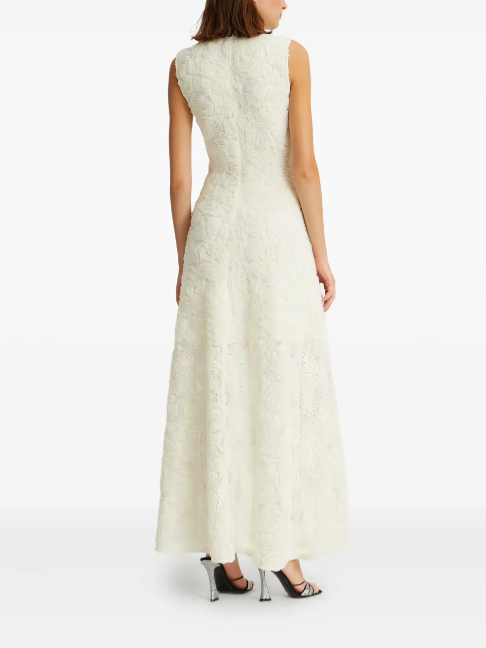 ROTATE BIRGER CHRISTENSEN Maxi-jurk met geborduurde bloemen Wit