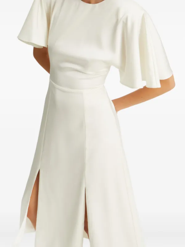 Rotate Birger Christensen Satin Midi Dress - Women - White Dresses - S