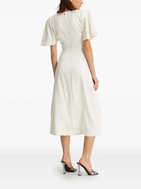 Rotate Birger Christensen Satin Midi Dress - Women - White Dresses - S