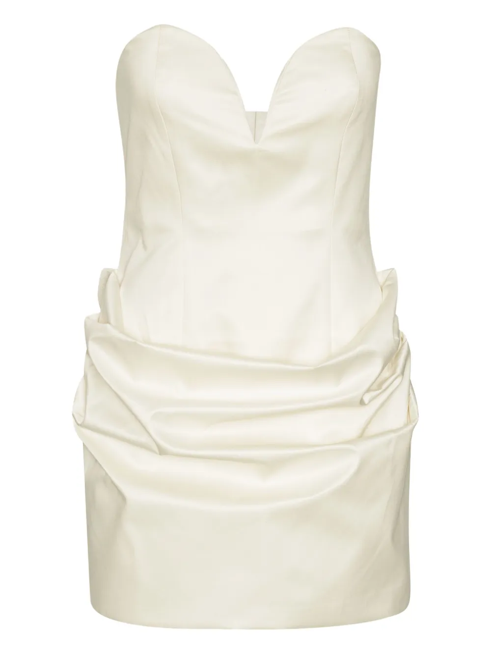 ROTATE BIRGER CHRISTENSEN Gedrapeerde mini-jurk met sweethearthals Wit