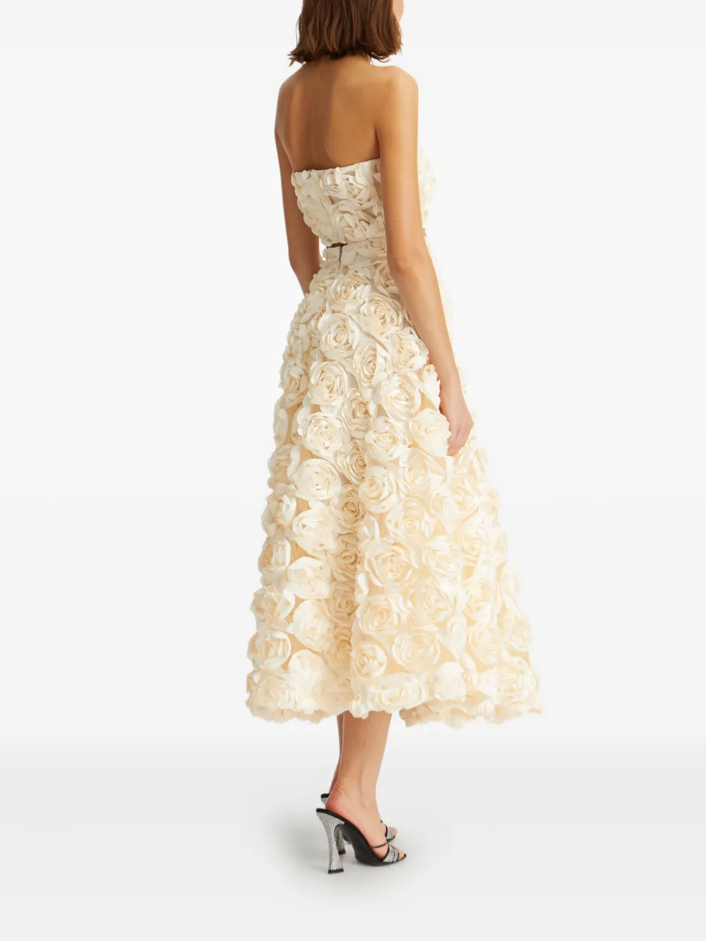 ROTATE BIRGER CHRISTENSEN Sun maxi-rok verfraaid met rozen Beige