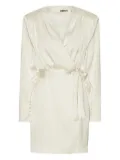 ROTATE BIRGER CHRISTENSEN satin wrap minidress - White