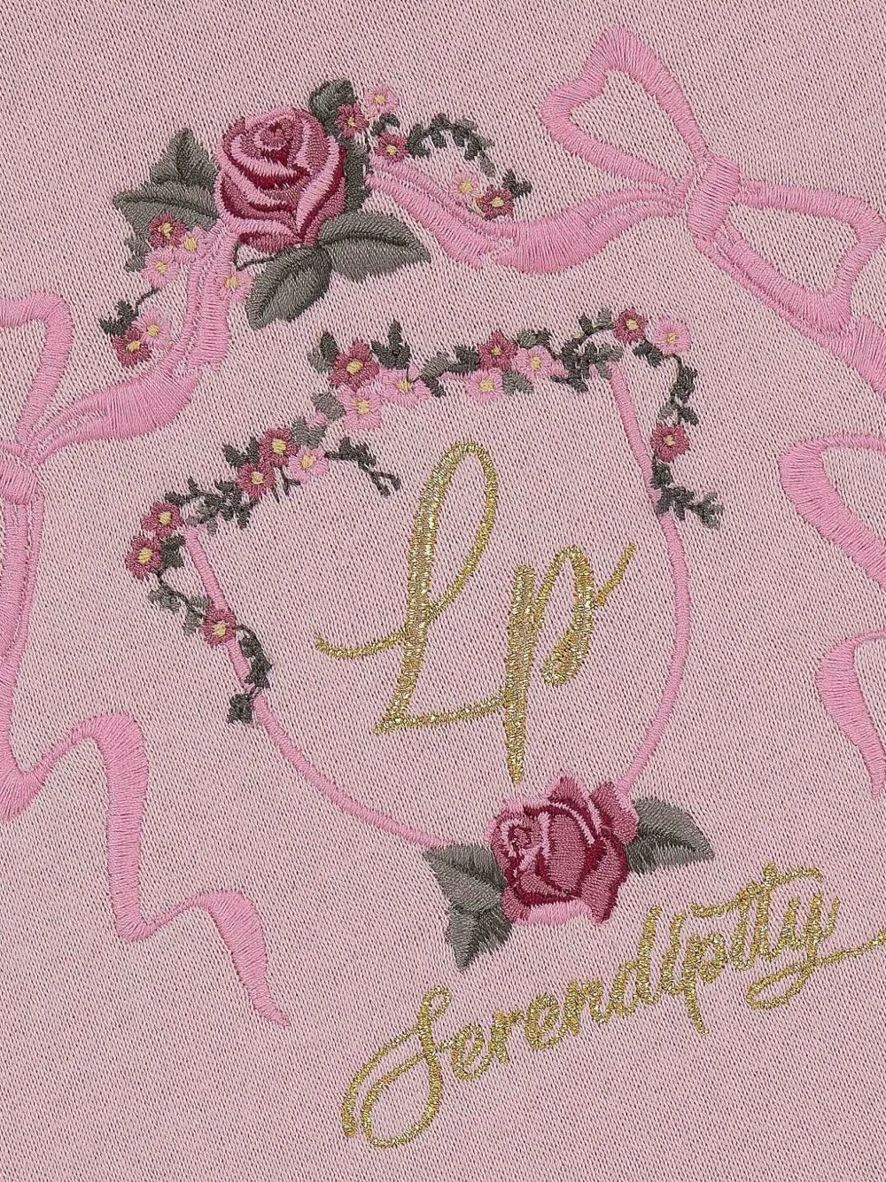 Lapin House Embroidered Ruffled Dress In Pink