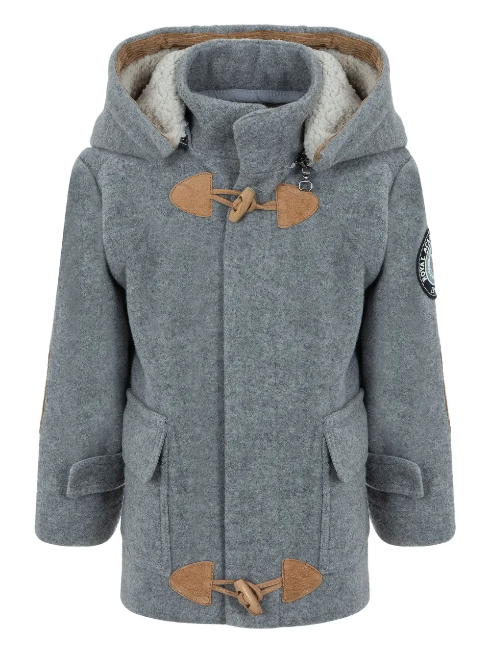 Lapin House Kids' Hooded Toggle-fastening Jacket In Gray