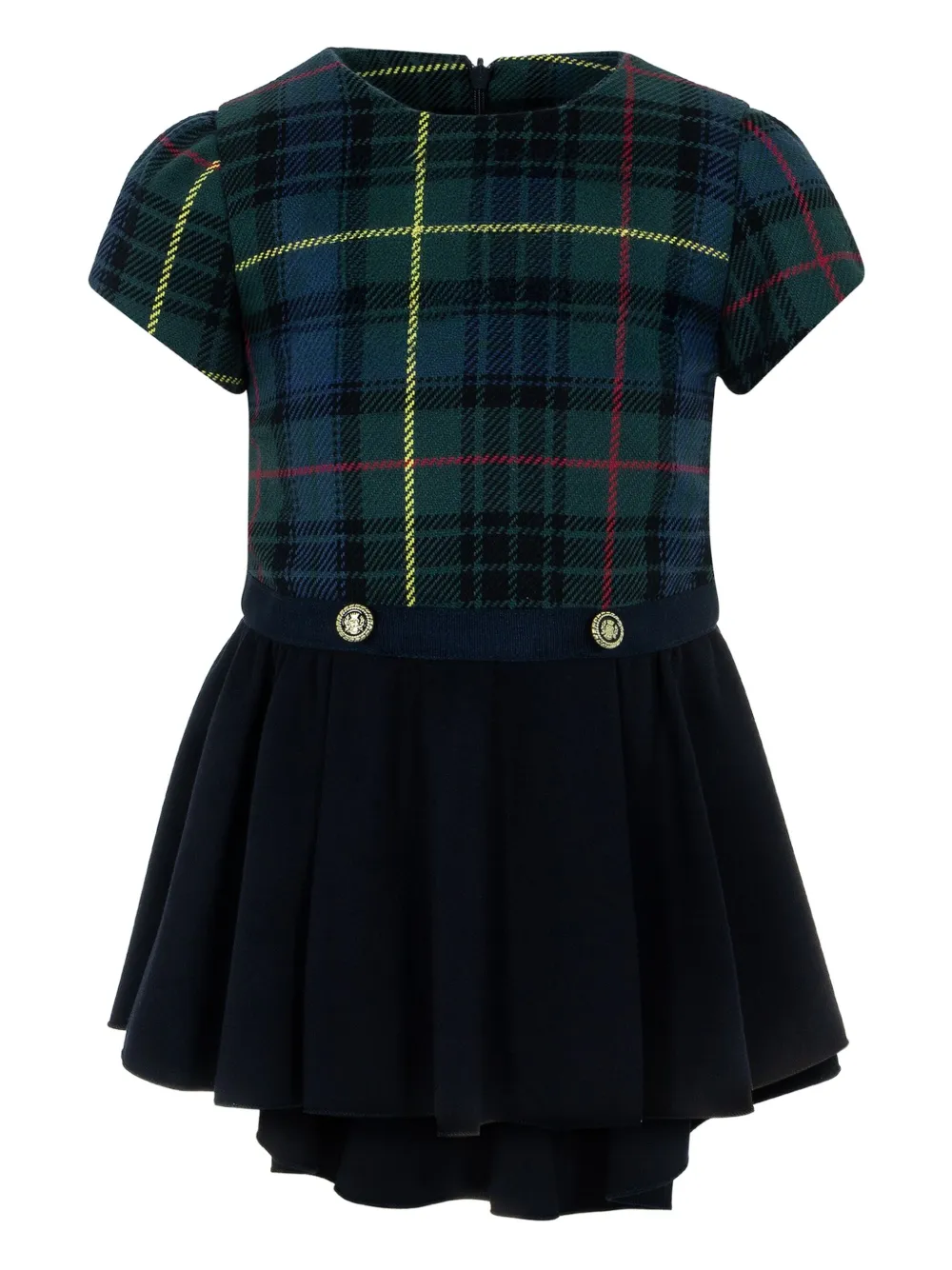 Lapin House check-pattern flared dress | Blue | Image 1