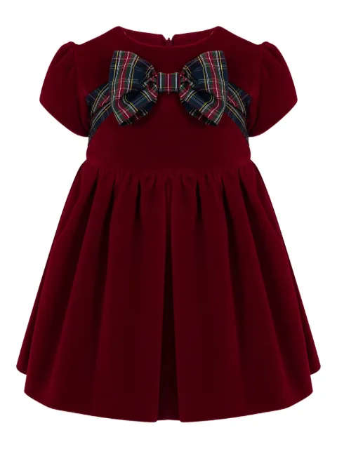 Lapin House bow-embellished velvet dress