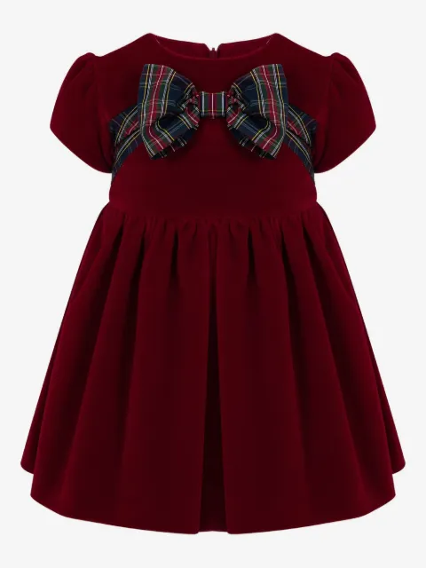 Lapin House bow-embellished velvet dress