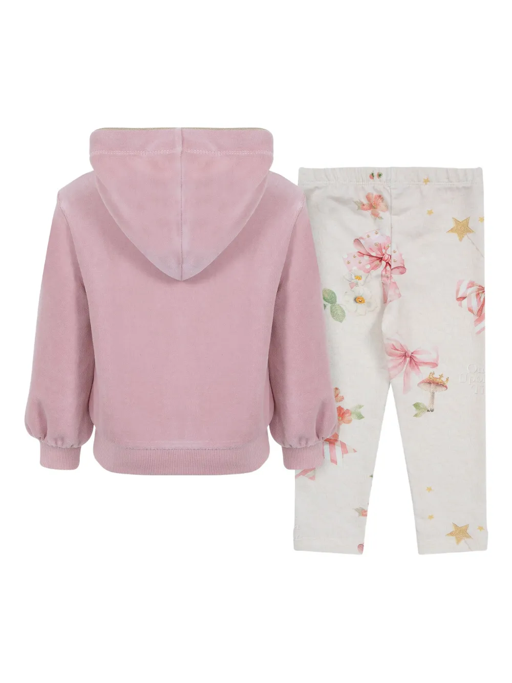Lapin House Butterfly-print Velour Tracksuit In Pink
