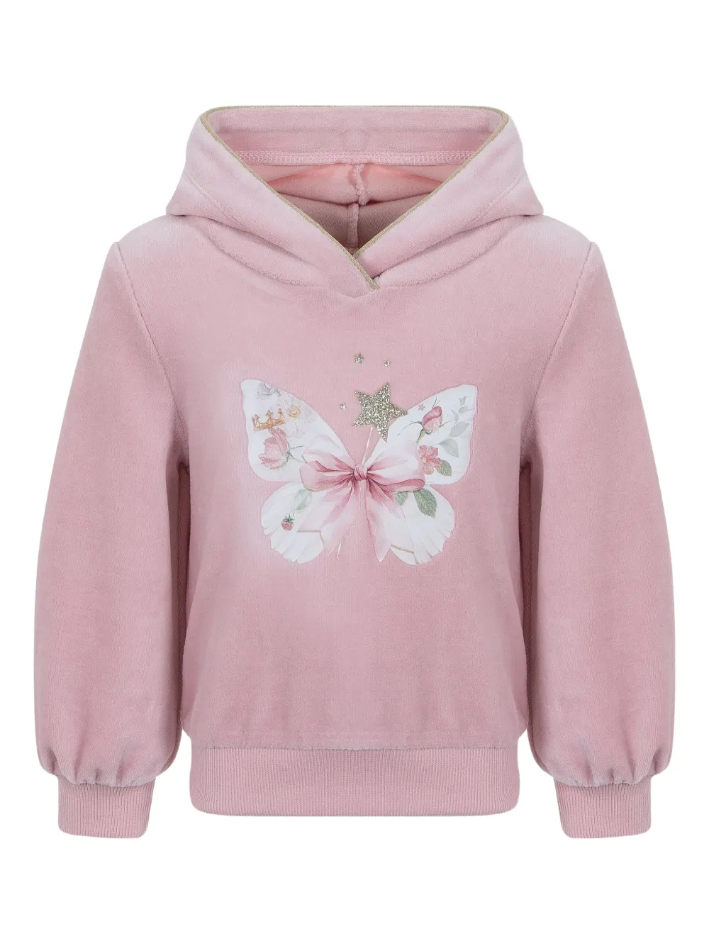 Lapin House Butterfly-print Velour Tracksuit In Pink