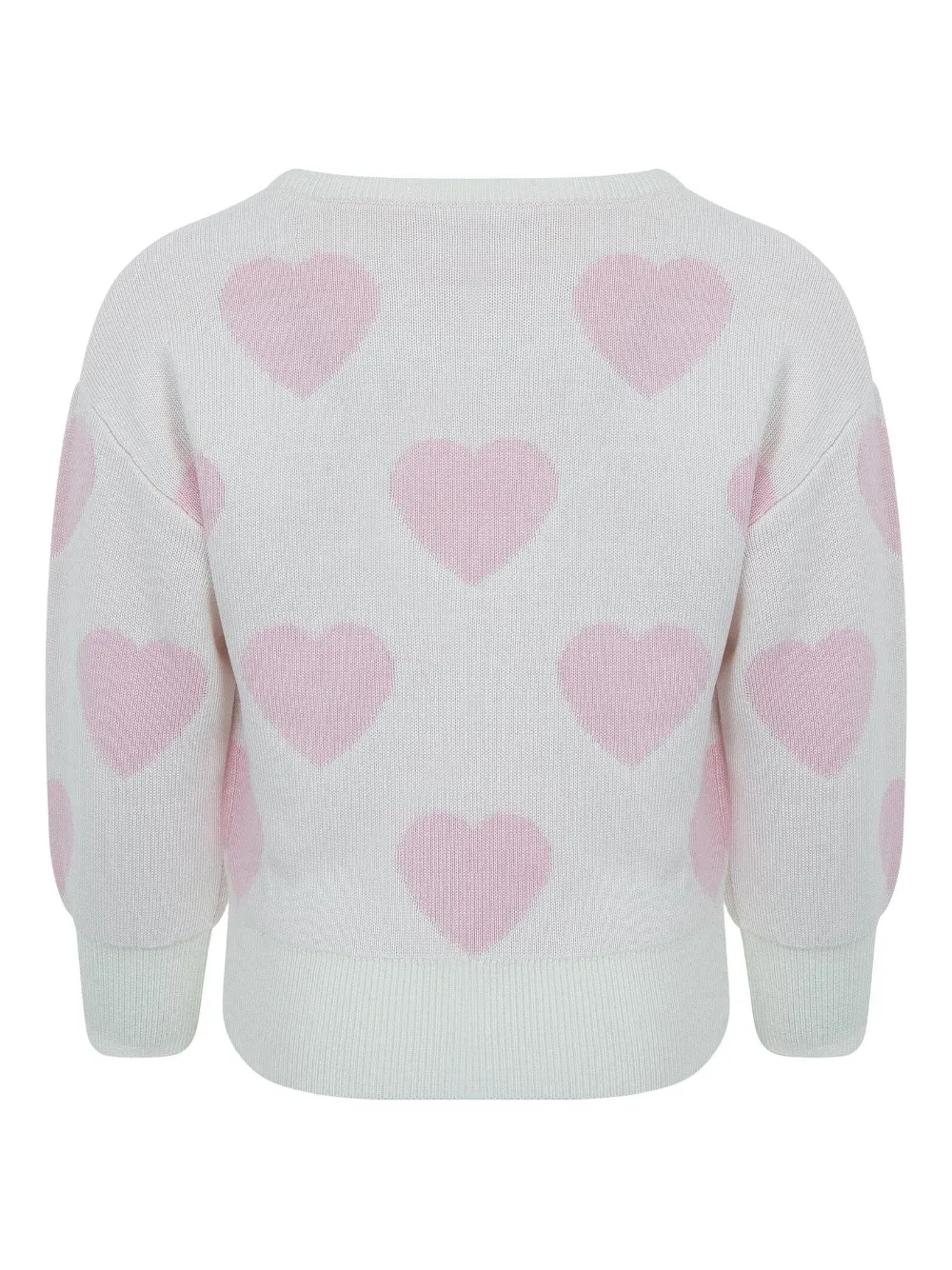 Lapin House Trui verfraaid met parels en hartpatroon Wit
