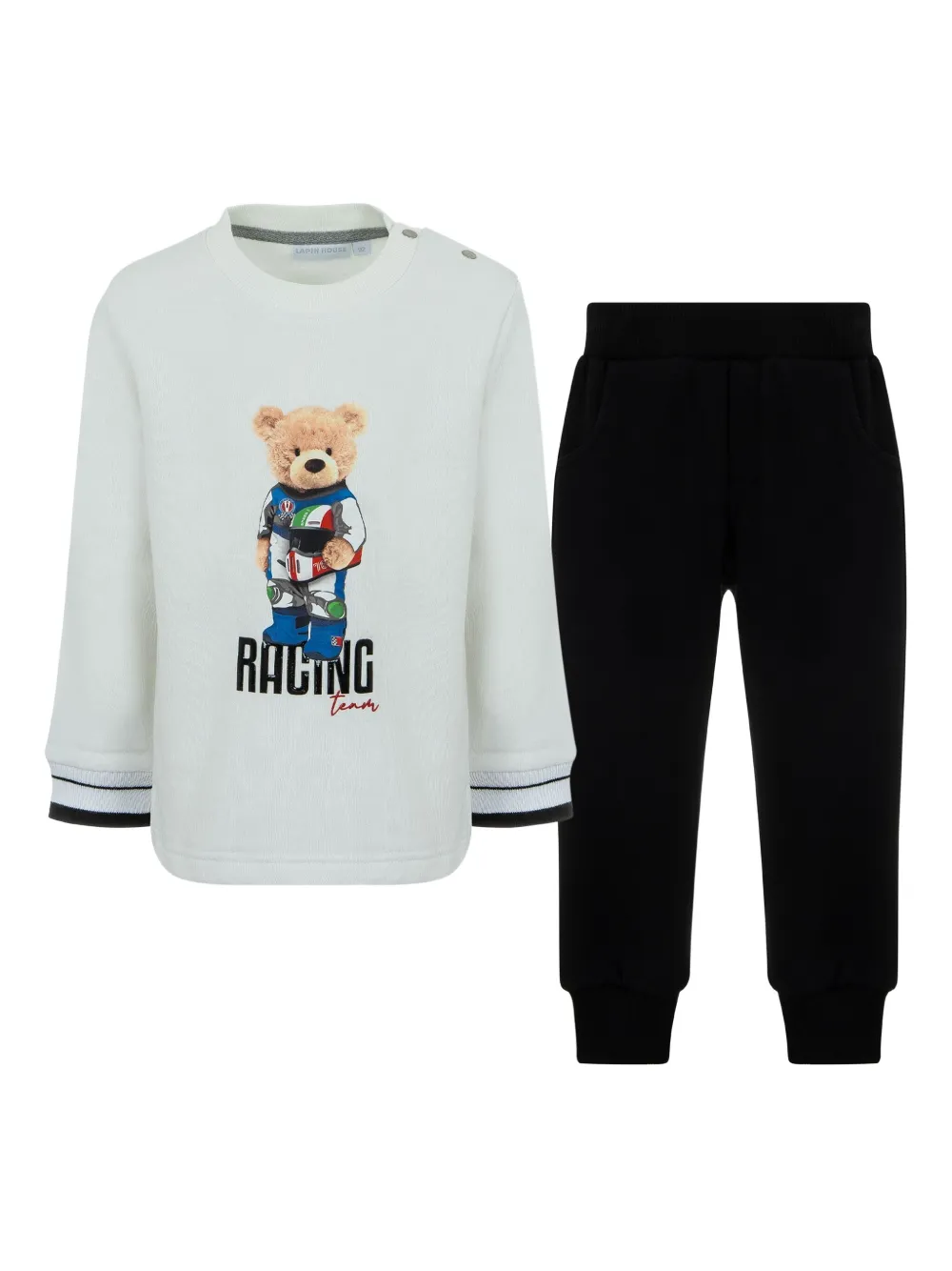 Lapin House Jogginganzug mit Bären-Print | Weiß | Image 1