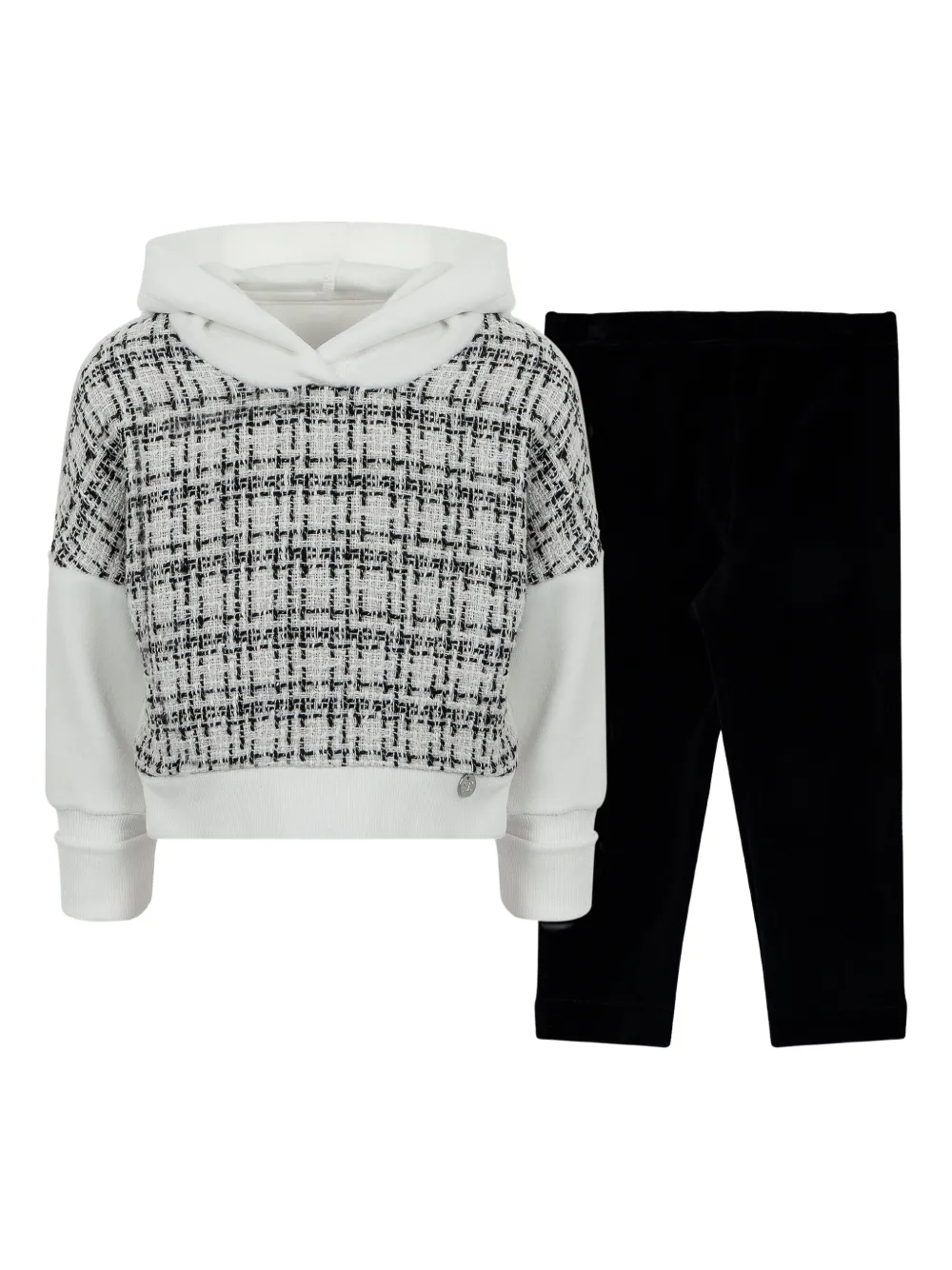 Lapin House Trainingspak met capuchon en tweed patroon Zwart