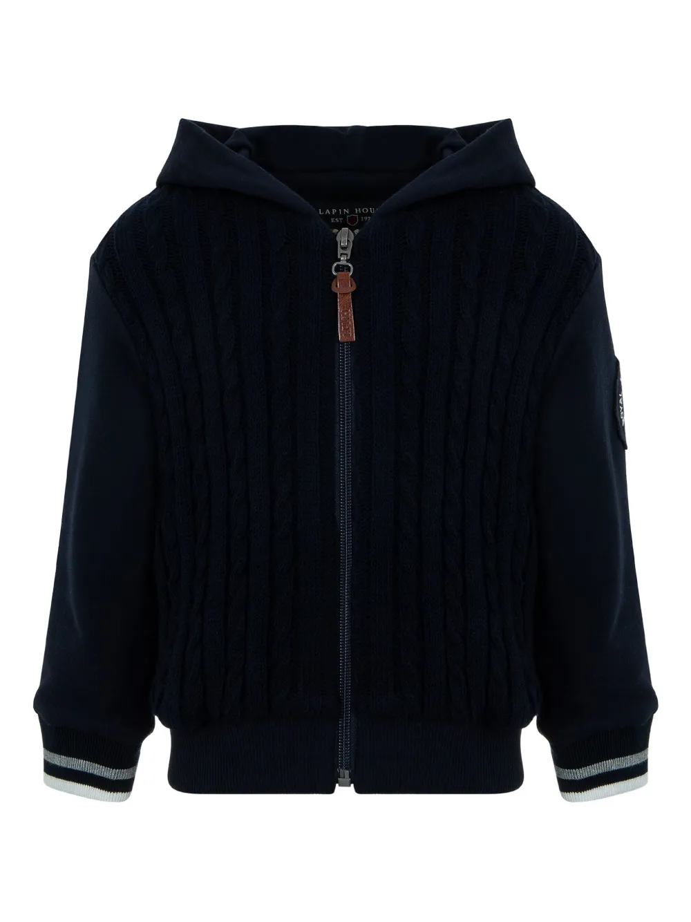 Lapin House cable-knit hoodie | Blue | Image 1