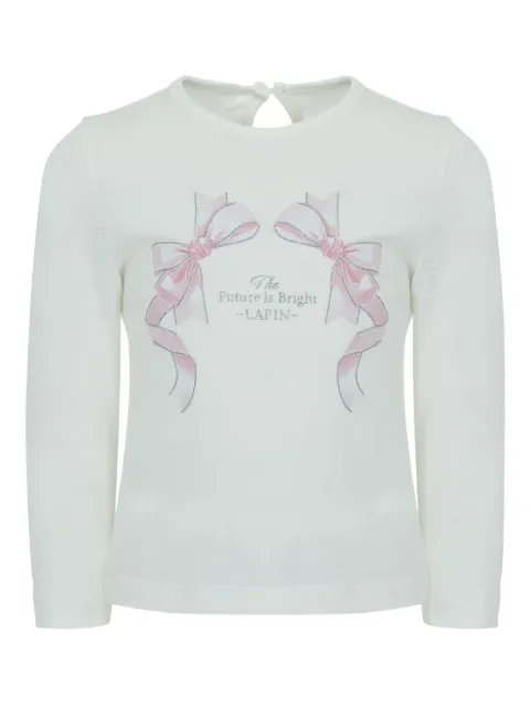 Lapin House bow-print long-sleeve top