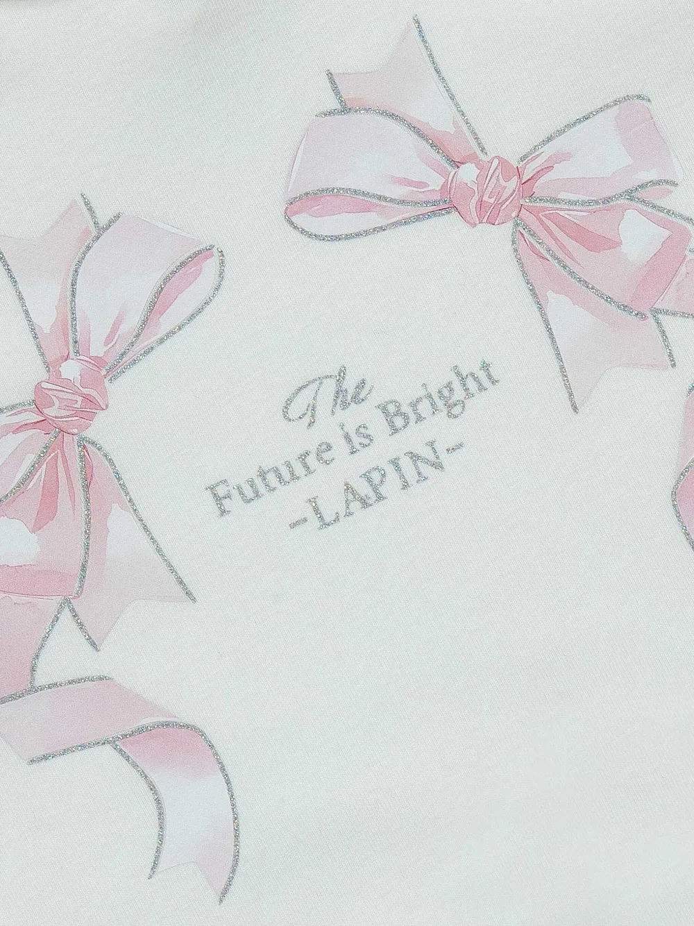 Lapin House Bow-print Long-sleeve Top In White