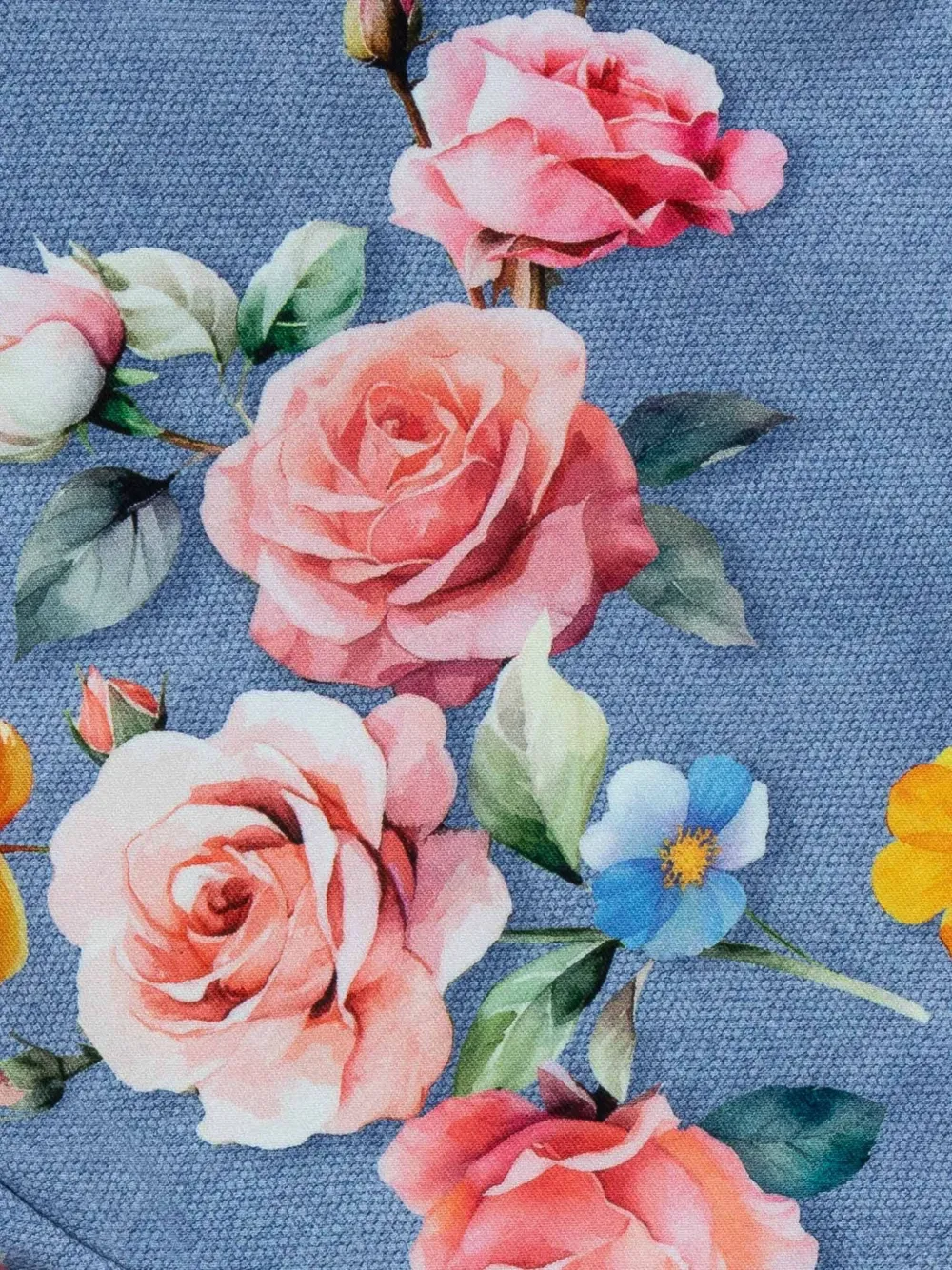 Lapin House Floral-print Ruffled Top In Blue