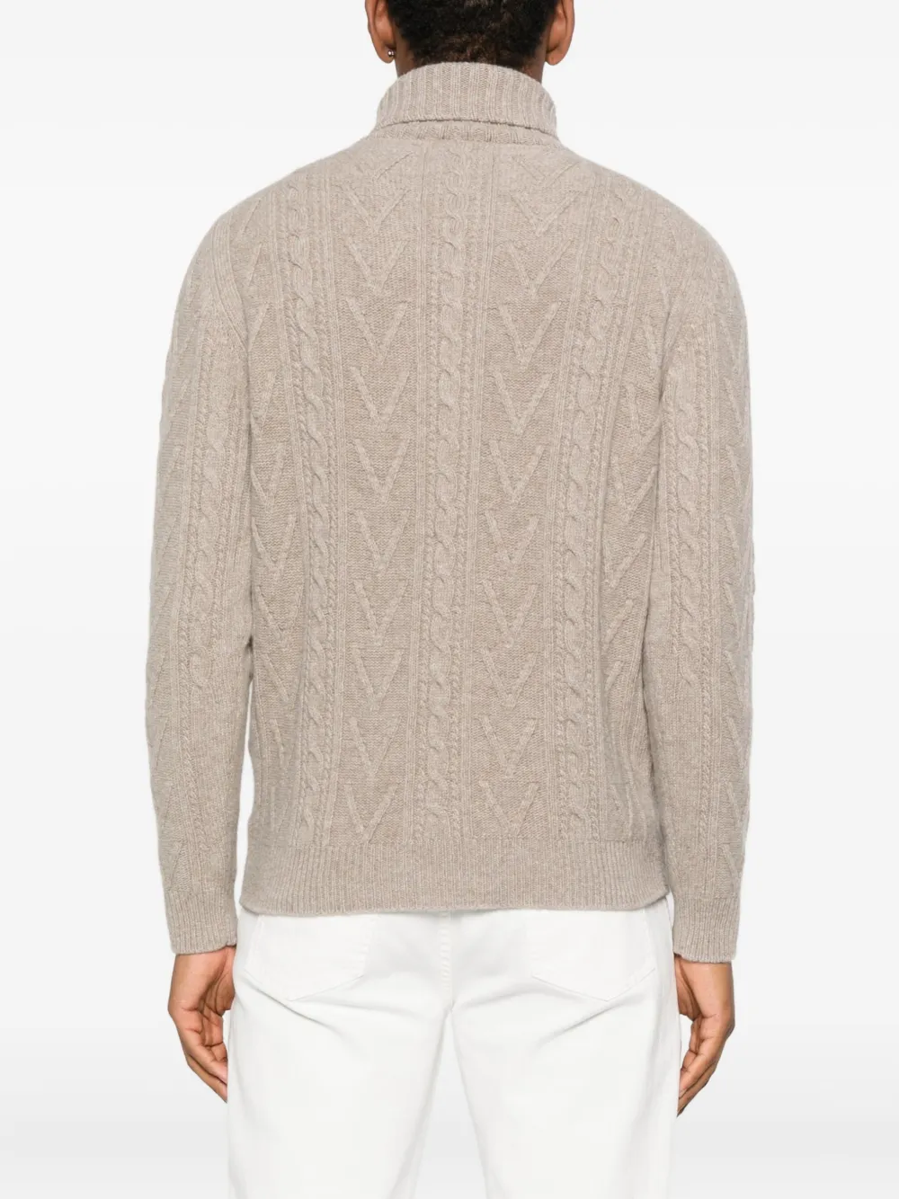 Fedeli cable-knit turtleneck sweater Beige