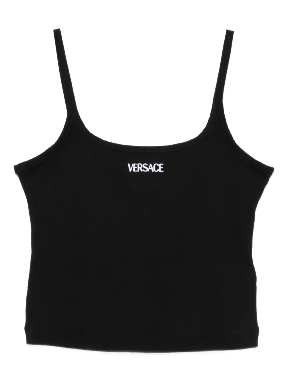 Versace Top met geborduurd logo Zwart