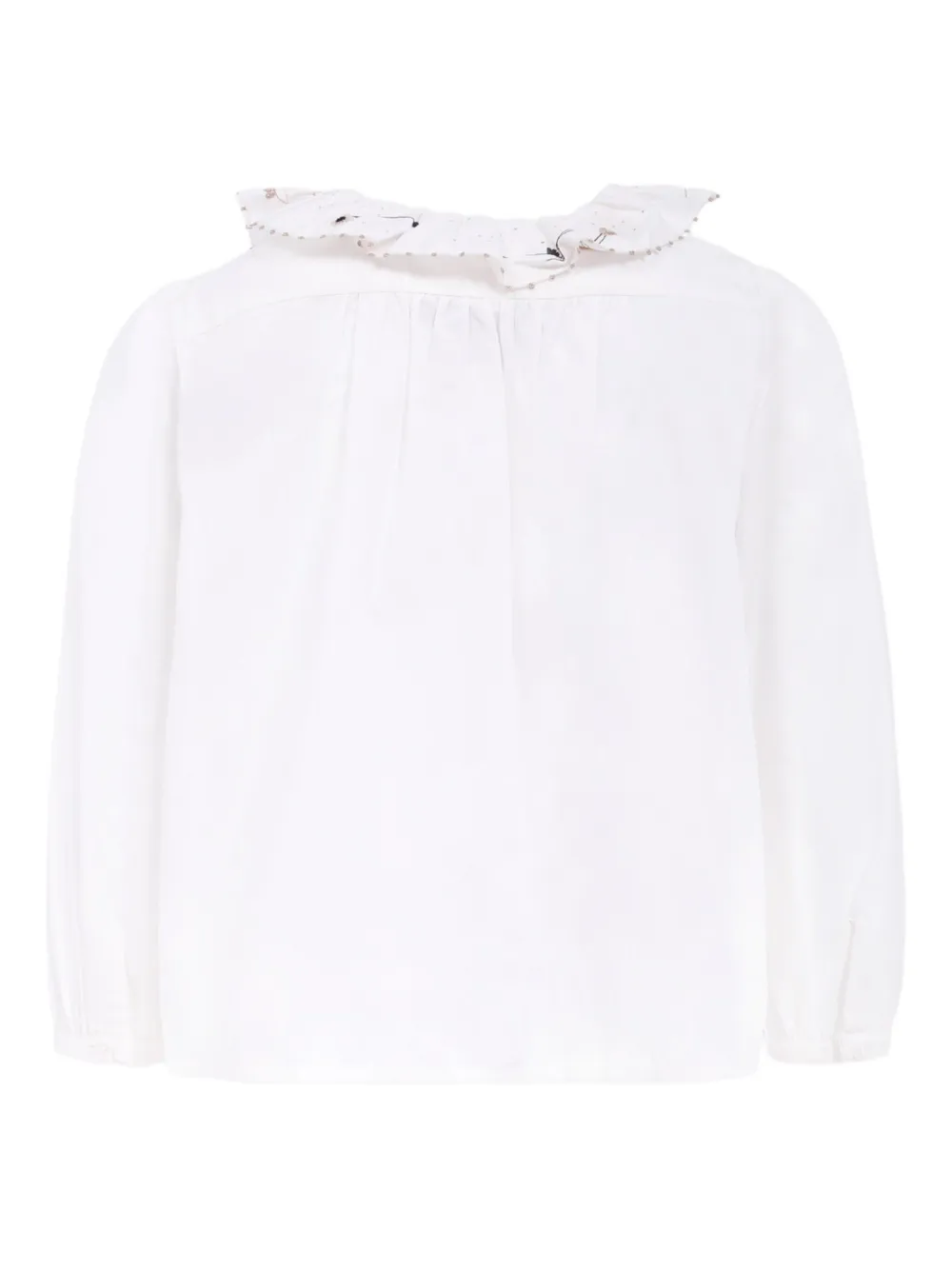 Bonpoint round-collar embroidered shirt Wit
