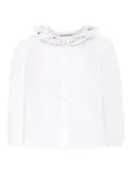Bonpoint round-collar embroidered shirt - White