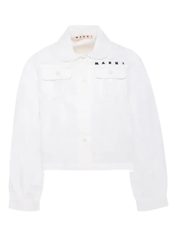 タグ付　MARNI ホワイト ジャケット 綿麻 春夏 42 Marni Kids ピーターパンカラージャケット | ホワイト | FARFETCH JP