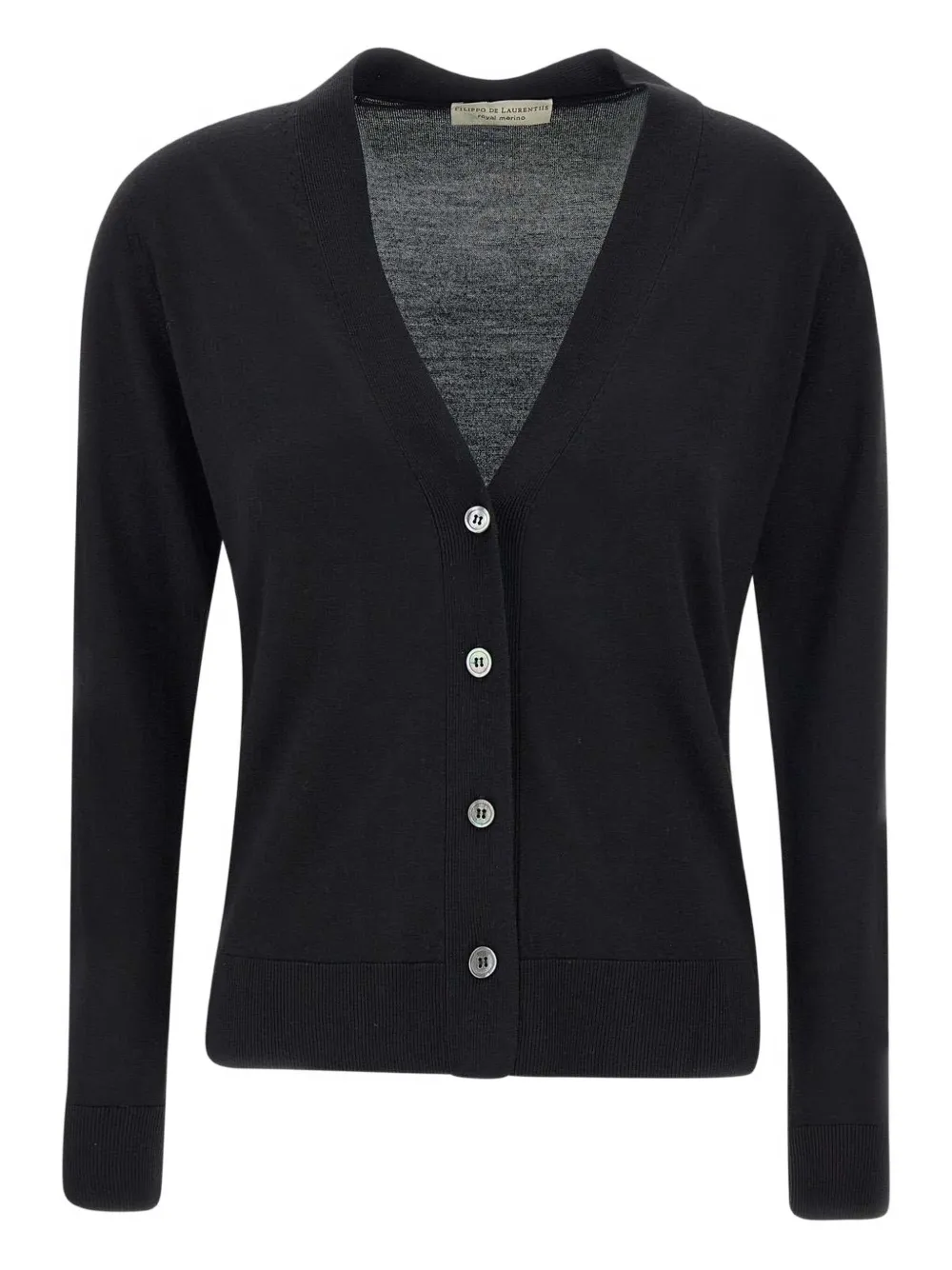 Filippo De Laurentiis v-neck ribbed cardigan - Black