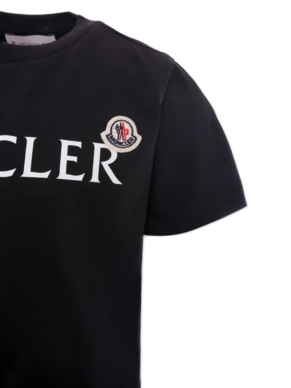 Moncler Enfant logo-print organic cotton T-shirt Zwart