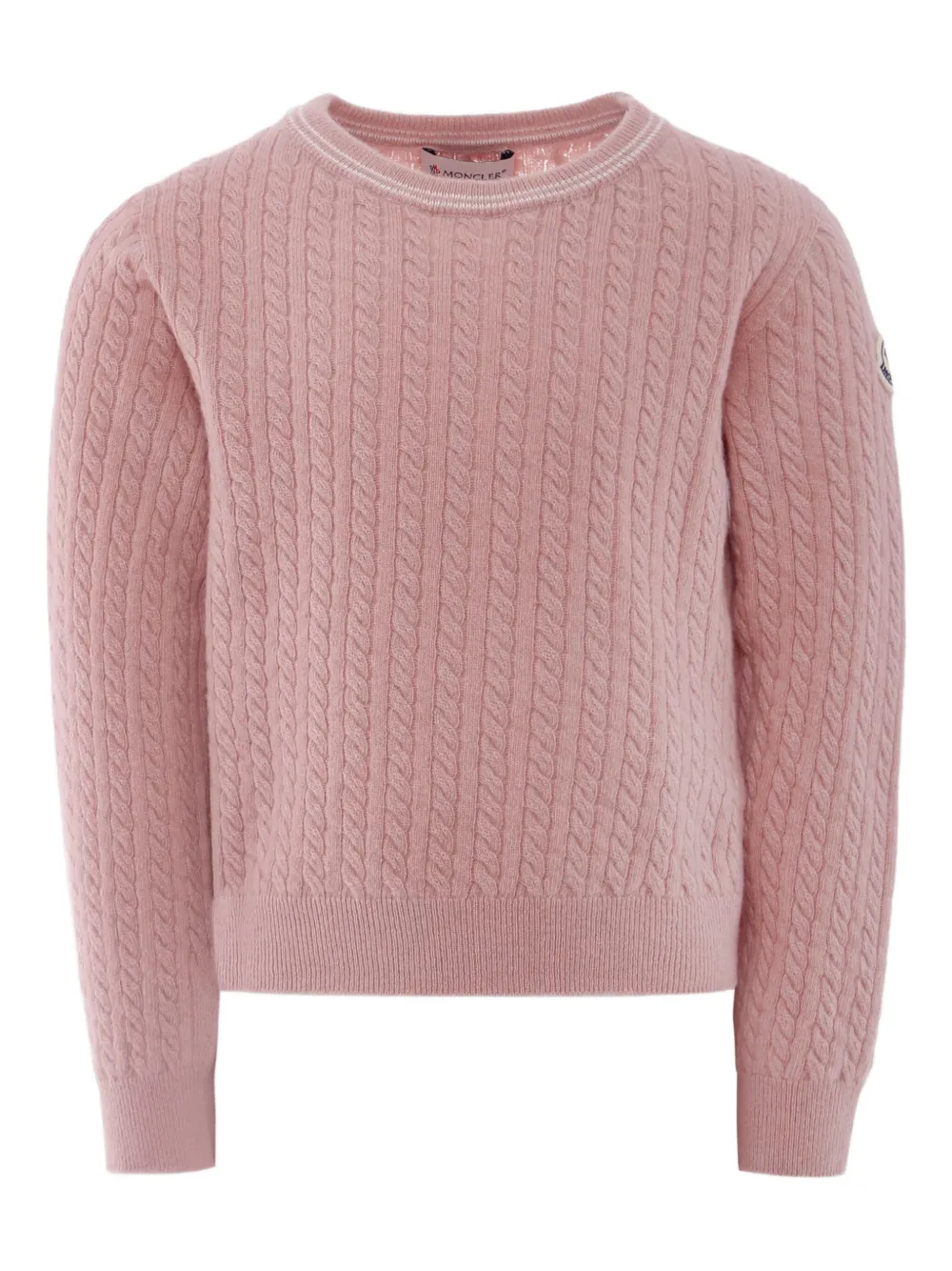 Moncler Enfant cable-knit wool sweater Roze