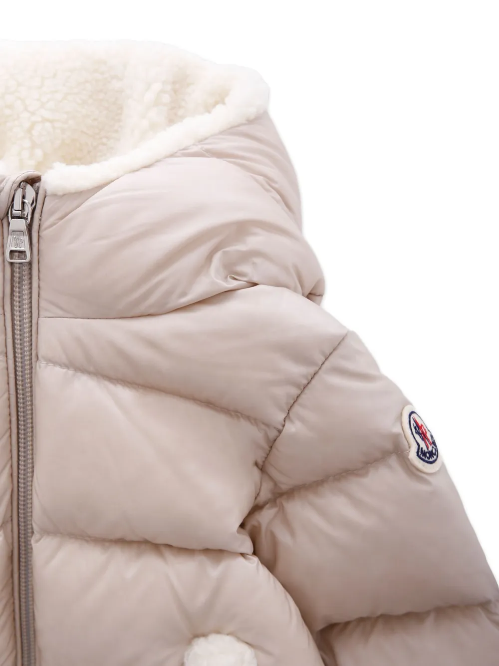 Moncler Enfant Bluma hooded quilted jacket Beige