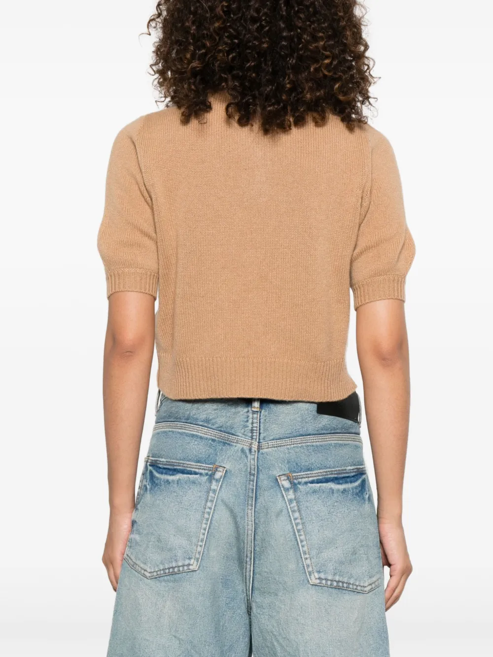 Marni Top met opgestikte zak en polokraag Beige