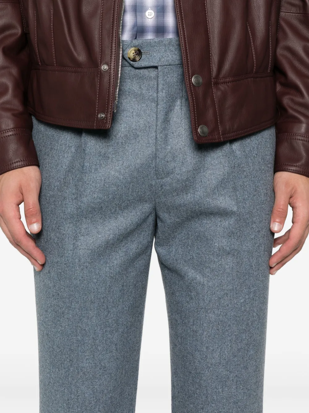 Brunello Cucinelli Wollen plooibroek Blauw