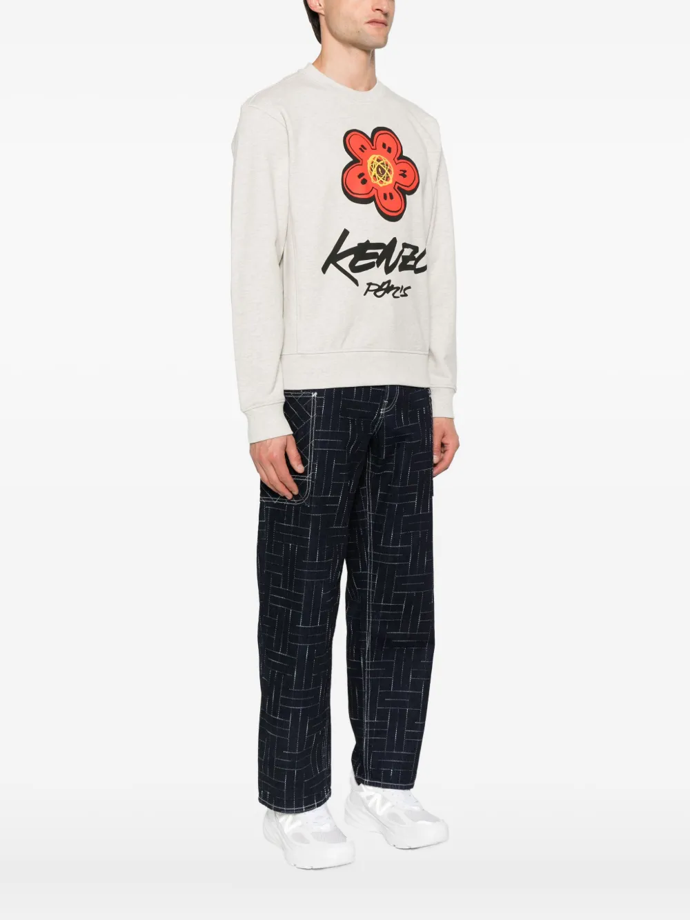 Kenzo Sweater met bloemenprint Beige